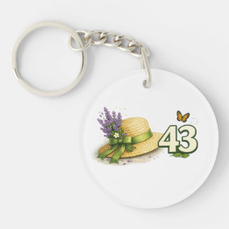 43rd Birthday Plant Lover Round Keychain