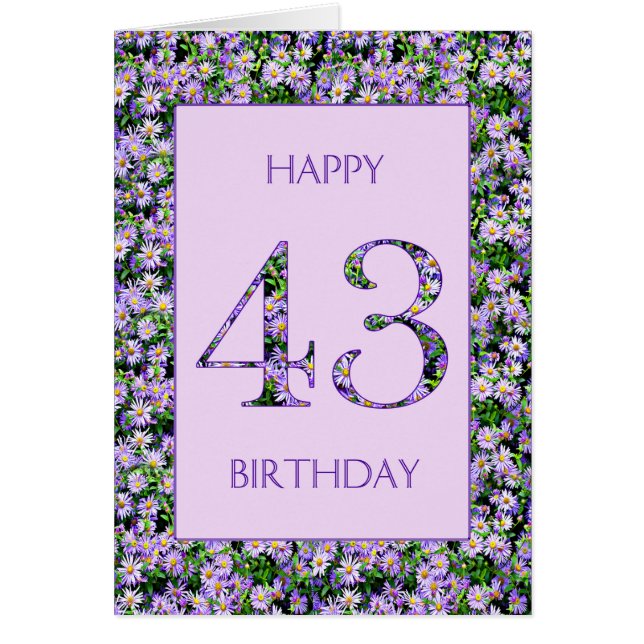 43rd Birthday Purple Daisies (Front)
