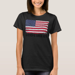 43rd Birthday Vintage Usa Flag Awesome Since 1979 T-Shirt