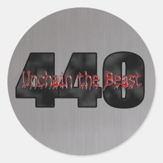 440 Mopar Beast brushed steel Classic Round Sticker