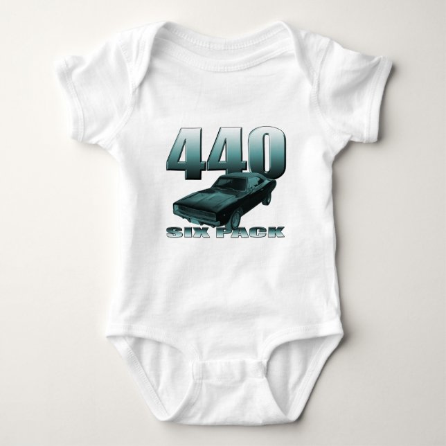 440 six pack dodge mopar charger baby bodysuit (Front)