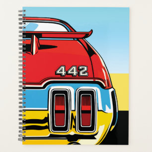 442 Muscle Car Rear Wing Pop Art Retro Print Planner
