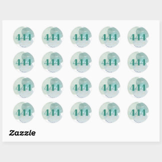 444 Angel Number Divine Protection Affirmation Classic Round Sticker