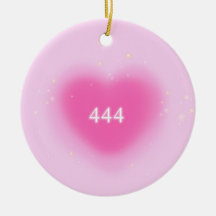 444 Modern Pink Heart Aesthetic Angel Number  