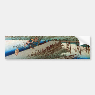 44. 四日市宿, 広重 Yokkaichi-juku, Hiroshige, Ukiyo-e Bumper Sticker