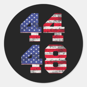 44 48 Obama 2028 48th President Usa Flag Classic Round Sticker