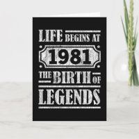 44 Year Old 1981 Birth Of Legend 44th Birthday