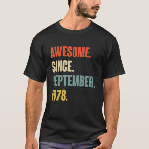 44 Year Old 44th Birthday Awesome Since Septembe T-Shirt