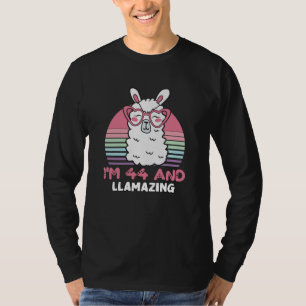 44 Year Old Bday Llamazing 44th Birthday Llama T-Shirt