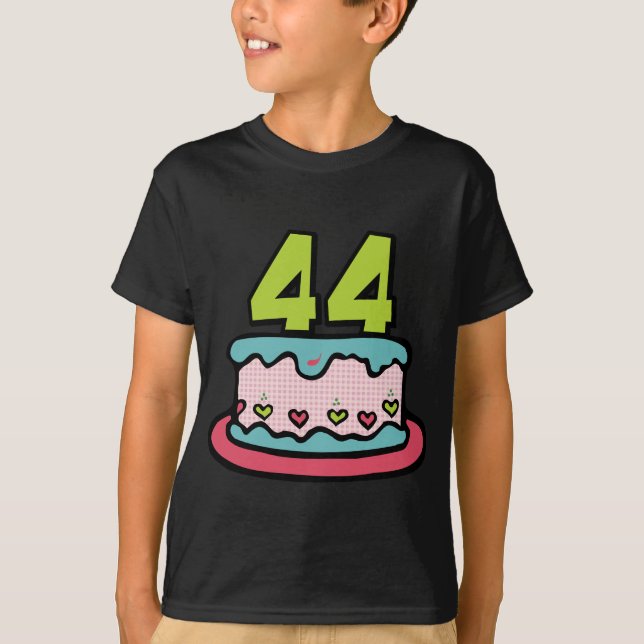 44 Year Old Birthday Cake T-Shirt (Front)