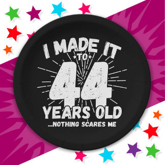 44 Year Old Sarcastic Meme Funny 44th Birthday Paper Plate
