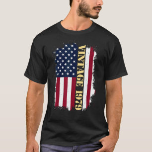 44 Year Old Vintage US Flag 1979 American Flag 44t T-Shirt