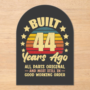 44 Years Ago All Parts Original 44th Birthday Acrylic Invitations