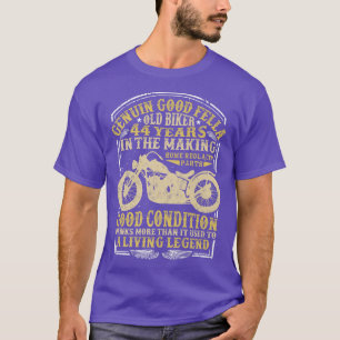 44 Years Old Biker Birthday Classic Vintage motorc T-Shirt