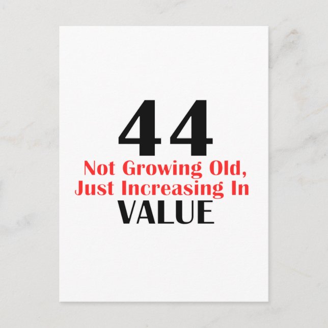44 years old birthday designs postcard (Front)