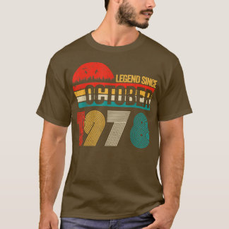 44 Years Old Gifts Legend Since October 1978 44th  T-Shirt