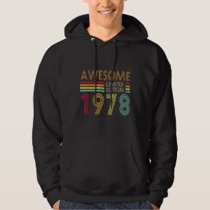 44 Years Old Retro Awesome 1978 Editon 44th Birth Hoodie