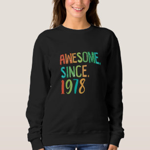 44 Yrs Old Girl Heart Floral Decor  Awesome Since  Sweatshirt