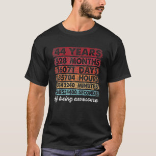44Th Birthday 44 Years Old Vintage 528 Months Birt T-Shirt