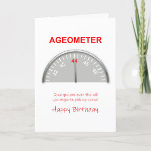 44th Birthday, Ageometer Reading Card