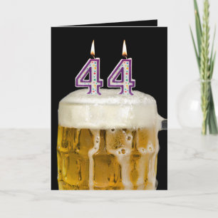 44th Birthday Beer on black Card