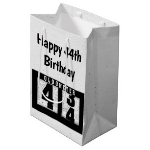 44th Birthday Black Odometer Medium Gift Bag