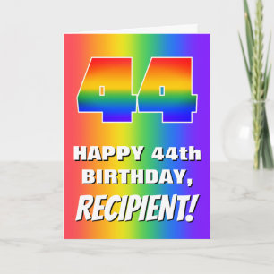 44th Birthday: Colorful, Fun Rainbow Pattern # 44 Card