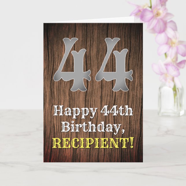44th Birthday: Country Western Inspired Look, Name Card (Orchid)