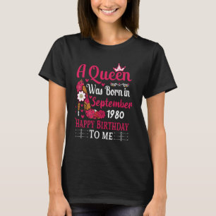 44th Birthday High Heel A Queen Was Born In Septem T-Shirt