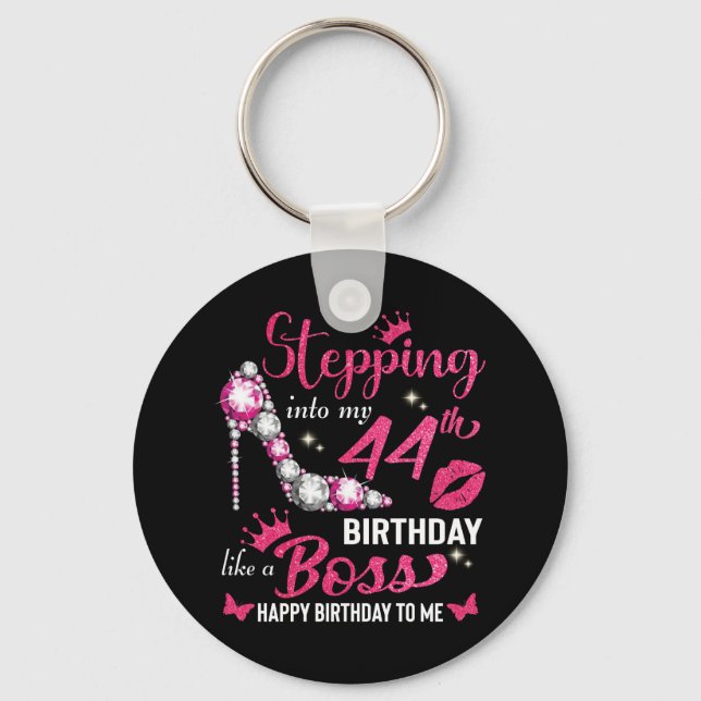 44th birthday like a boss T-Shirt Key Ring (Front)