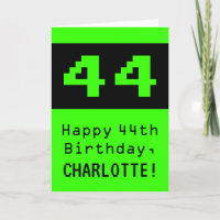 44th Birthday: Nerdy / Geeky Style "44" and Name