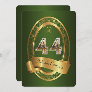 44th,birthday party woman man,elegant colour invitation