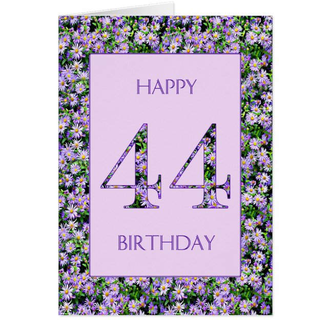 44th Birthday Purple Daisies (Front)