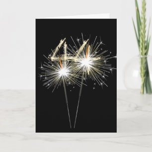 44th Birthday Sparklers on Black Card