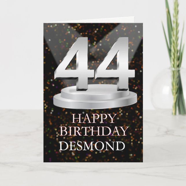 44th Birthday Spotlights Add A Name Card (Front)
