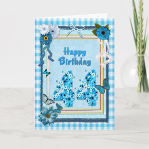 44th Birthday with a scrapbook effect Card
