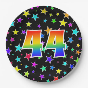 44th Event: Bold, Fun, Colourful Rainbow 44 Paper Plate