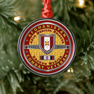 44th Medical Brigade Afghanistan Veteran Metal Tree Decoration