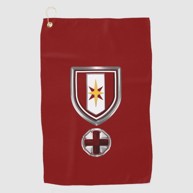44th Medical Brigade Customised Patch & Insignia Golf Towel (Front)