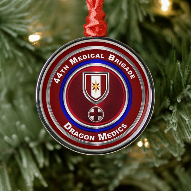44th Medical Brigade Keepsake Christmas Metal Tree Decoration (Tree)