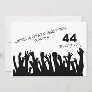 44th party invitation with cheering crowds