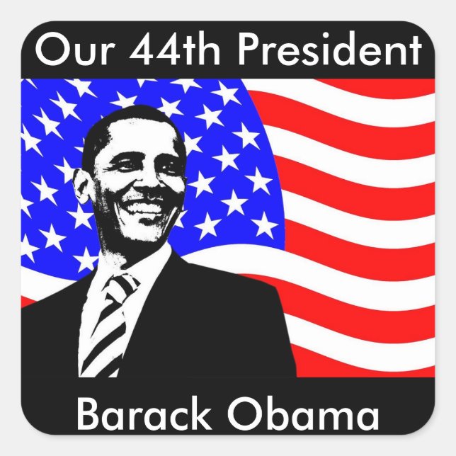 44th President, Barack Obama and Flag Stickers (Front)