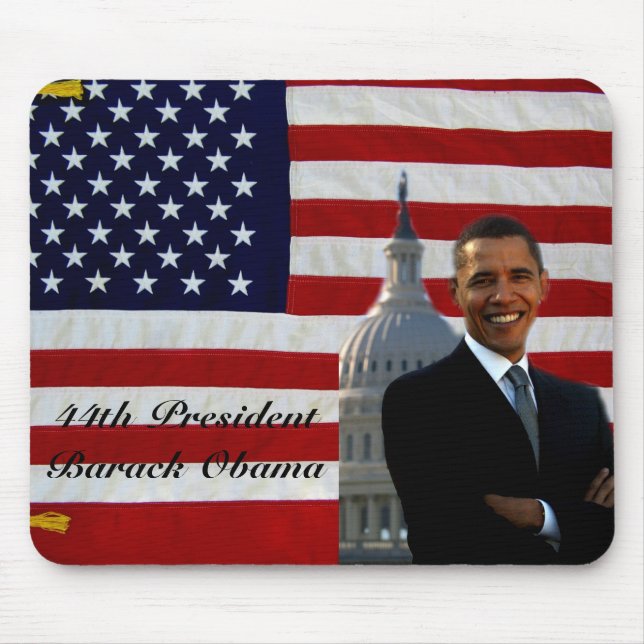 44th President Barack Obama_Mousepad_by Elenne Mouse Pad (Front)