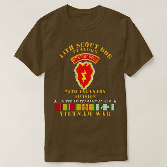 44th Scout Dog Platoon 25th Infantry Div VN SVC T-Shirt (Design Front)