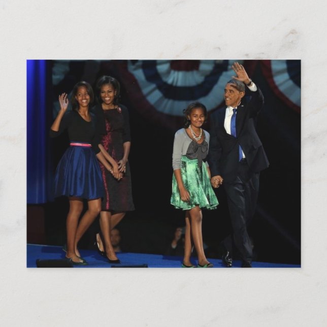 44th USA Presidential Family Postcard-2012 Re-Elec Postcard (Front)