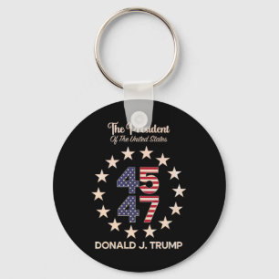 45 47 Donald Trump 2024 American Flag (on Byck)  Key Ring