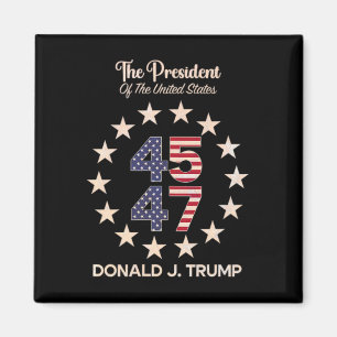 45 47 Donald Trump 2024 American Flag (on Byck) Magnet