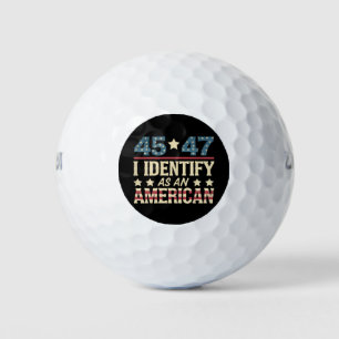45 47 I Identify As An American Flag Trump Vintage Golf Balls
