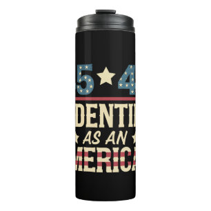45 47 I Identify As An American Flag Trump Vintage Thermal Tumbler