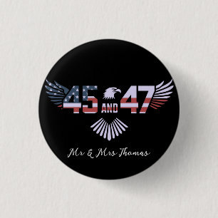45-47 President 2024 Trumps Return to  White House 3 Cm Round Badge